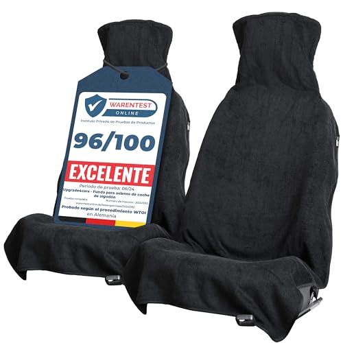 Upgrade4cars 2 x capa de assento dianteiro para carro anti-suor preto | cobertura universal em algodão anti-calor | protetor de assentos dianteiros respirável pelo verão