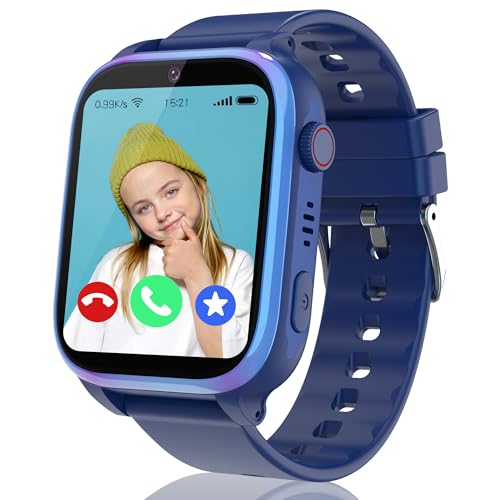 Relógio inteligente criança com 4G videochamada, SOS GPS localização, modo escolar, SMS, IP68 impermeável, 7 jogos, despertador, câmera, Smartwatch crianças presente para 5-14 anos