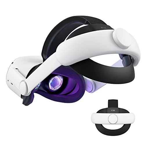 KIWI design Correia Elite ajustável compatível com Quest 2 acessórios, substituição correia de cabeça para maior suporte e conforto em VR
