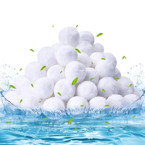 CIRULL Filtro de bolas de piscina 800 g, 28 kg bolas de filtro de areia de substituição, reutilizáveis, para piscinas, aquários, adequadas para vários sistemas de filtração, cor branca