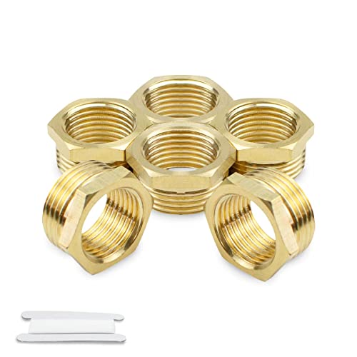 Bwintech 2 unidades 3/4" fêmea a 1" macho BSP rosca latão bucha hexagonal conector redutor para conversão de conexão de tubo