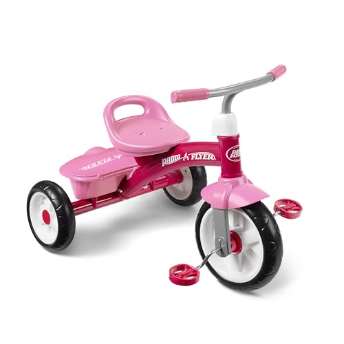 Radio Flyer Triciclo rosa, triciclo para crianças pequenas ao ar livre, de 2 ½ a 5 anos (Exclusivo da Amazon)