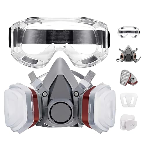 Máscaras de segurança, máscaras anti-pó de segurança, máscaras de pintura antipoeira, máscaras antigas com filtros para pintura, pó e formaldeído, lixamento, polimento, pulverização