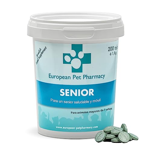 European Pet Pharmacy Condroprotetor para cães e gatos para adultos, 200 comprimidos MSM glucosamina condroitina cães com dor articular reparação e cuidados articulações cães 7 anos