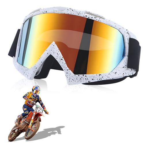 HPiano Óculos de motociclo, óculos Snowboard espelho, óculos de motocicleta, ATV Off Road Racing Mx óculos de equitação à prova de vento anti-nevoeiro UV óculos de esqui