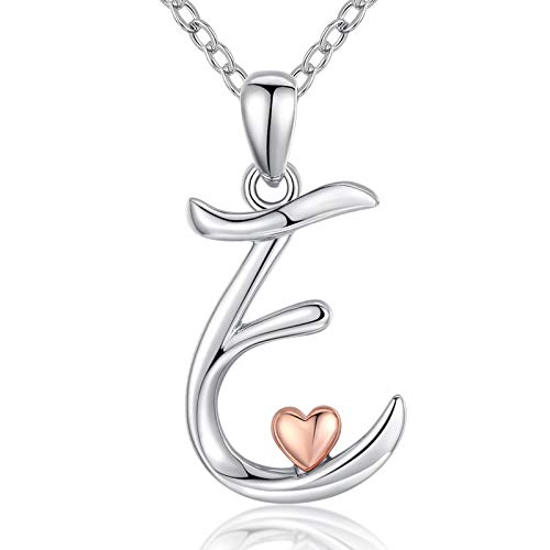 CELESTIA Mulher colar letras com pendentes inicial nome de prata de lei 925 ouro rosa jóias personalizadas presentes para filha irmã mulheres jovem aniversário Natal