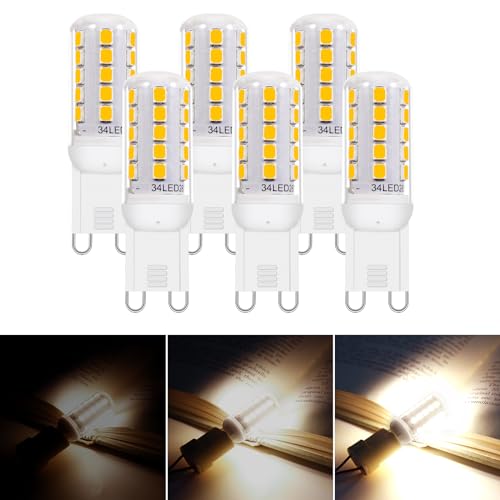 I-SHUNFA G9 Lâmpada LED regulável, branca natural 4000 K AC: 230 V 3,2 W substituição 30 w G9 lâmpada halogénia, G9 lâmpadas LED poupança de energia G9 lâmpada pequena (embalagem de 6)