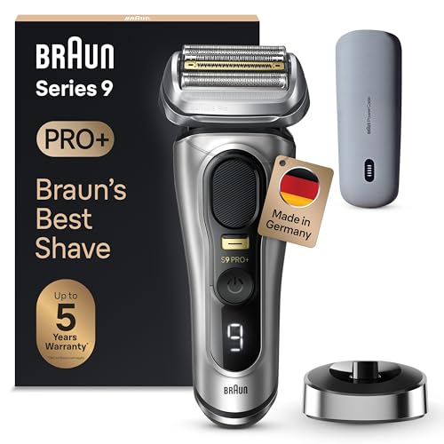 Braun Series 9 Pro máquina de barbear elétrica para homem, máquina de barbear barba, PowerCase, em seco e molhado, 9527s, prata
