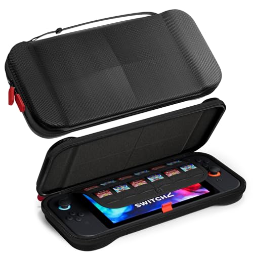 Procase Funda Protectora Slim para Nintendo Switch 2, con 12 Ranuras para Tarjetas de Juego, Estuche rígido y portátil de Almacenamiento para Consola, Negro