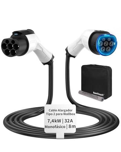 RamTouch Cabo de extensão para carregador EV (32A, 7,4 kW, monofásico, 8 metros)