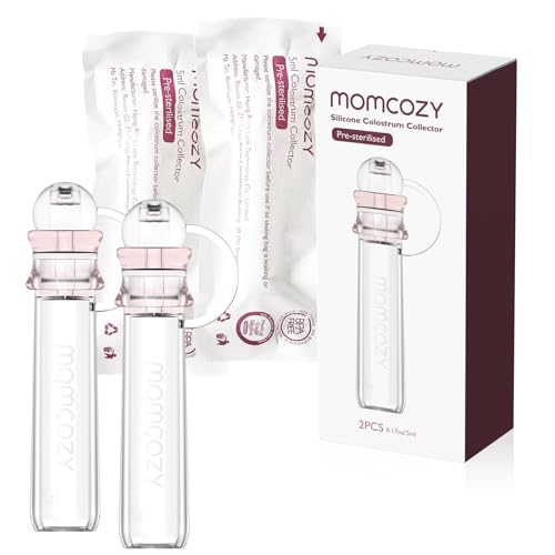 Momcozy Colostro coletor reutilizável de leite materno, recipiente portátil de colostro que pode alimentar o bebé, coletor multiúsos sem BPA, 5 ml, 2 unidades