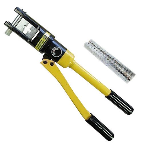 KATSU Crimpadora hidráulica ferramenta 16T com 10 matrizes de aço 16 - 240 mm², kit de ferramentas de cabo elétrico hidráulico de alta pressão manual para terminais de cobre alumínio 416373