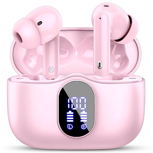 Auriculares sem fios, Bluetooth 5.3 com HD microfone estéreo HiFi ecrã LED, redução de ruído, 13 mm controlador dinâmico, IP7 impermeável 36H capacetes sem fios