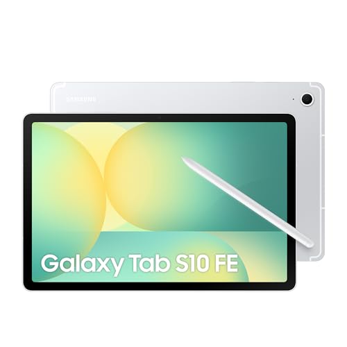 Samsung Galaxy Tab S10 FE 256GB, tablet Android S Pen, Galaxy AI, 8 GB RAM, ecrã de 10,9", bateria de longa duração, prata, garantia do fabricante 3 anos + 1 ano extra