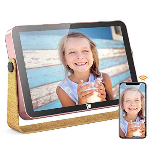 KODAK Moldura de fotos digital WiFi moldura digital de 10 polegadas com bateria recarregável, 1280 x 800 HD IPS Touch ecrã, moldura fotográfica eletrónica partilhar álbum vídeo música via App, 2023