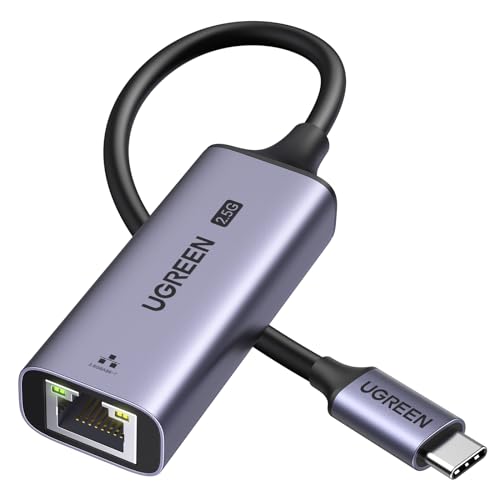UGREEN Adaptador USB C para Ethernet 2,5 G Thunderbolt 4 3 tipo C Gigabit adaptador RJ45 placa de rede alumínio 2500 Mbps LAN para iPhone 16 Plus Pro MAX MacBook Pro Air iPad Pro Air Galaxy S24 Xiaomi