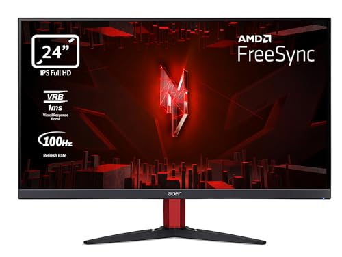 Acer Nitro KG241YS3biipf Monitor de jogos Full HD de 24" de 180 Hz (60 cm, 1920x1080, 16:9, 250 Nits, tempo de resposta 1 ms VRB, AMD FreeSync, 2 x HDMI 2.0/1xDP 1.2 Meses onitor PC Gaming cor preta