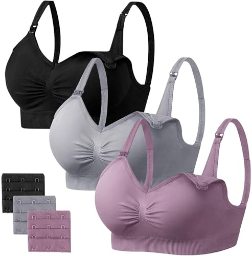 HBselect Sutiã de amamentação sem costuras, multicolorido, sutiã de maternidade, sutiãs de pré-maternidade, sutiã multicolor para grávida