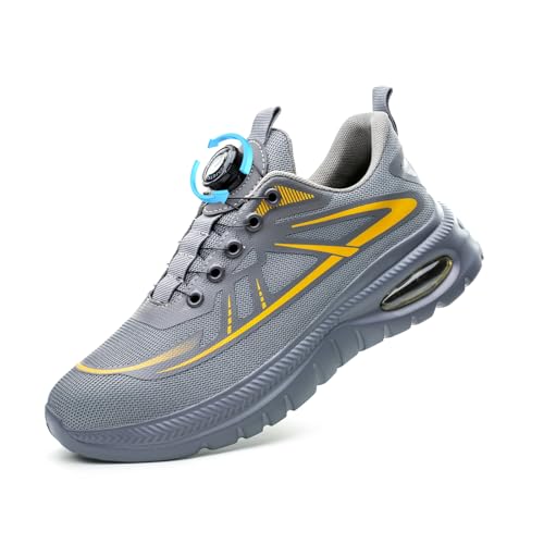 GemChve Sapatos de segurança homem mulher sapatilhas segurança ultraleves confortável antiderrapante desporto calçado de trabalho ponta de aço 37-46UE