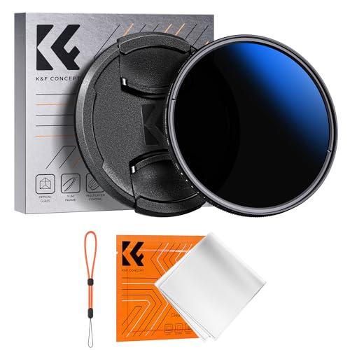 K&F Concept Nano-K 52 mm Filtro variável ND2-400 (1-9 passos) vidro ótico de 18 camadas nano - revestimento com tampa de alvo e pano de limpeza