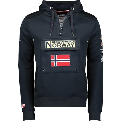 Geographical Norway para homem camisola com capuz, camisola com meia fecho e cintura, camisola com capuz de manga comprida, produção casual de BANS de lazer