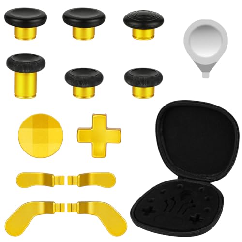 AXFEE Joysticks de metal de substituição para Xbox Elite Series 2, Xbox Elite Series 2 acessórios, Thumbsticks de metal para controlador, 13 peças, para Xbox Elite Series 2 núcleo, (ouro)