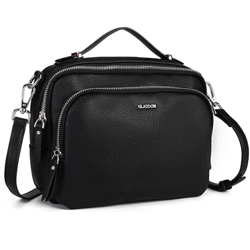 Gladdon bolso de hombro de las mujeres, bolso de hombro con cremallera, bolso crossbody, bolso de cuero pequeño