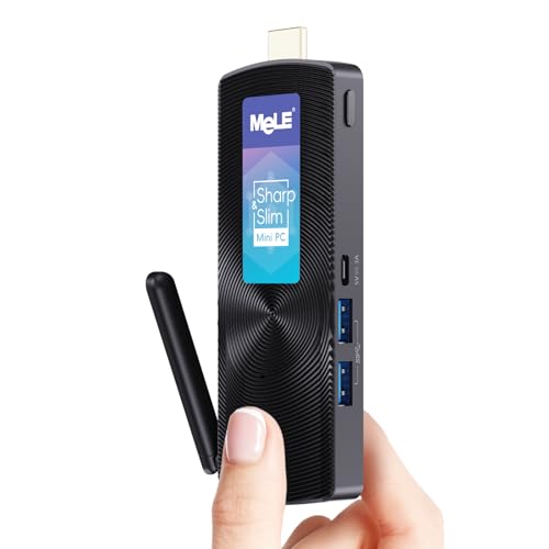 MeLE PCG02 Mini PC Stick sem ventilador Windows 11 Home Celeron N4000 (até 2,6 GHz) 4 GB LPDDR4 128 GB ROM micro computador pequeno com Gigabit Ethernet, HDMI 4K
