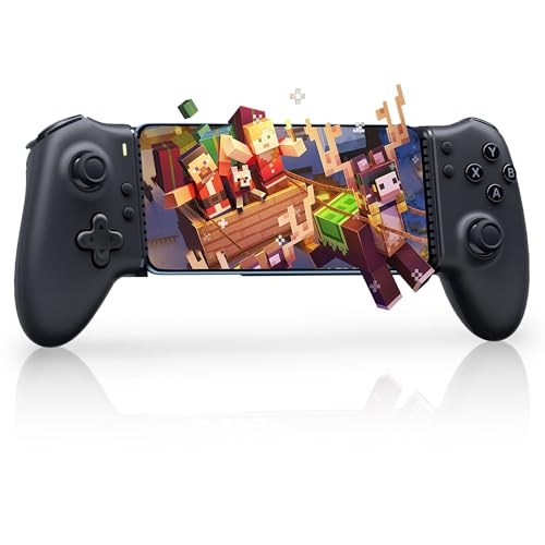 EasySMX M15 Comando de jogo Bluetooth para telemóvel Android e iOS - com botões mecânicos - Hall Joysticks/Triggers - vibração - Jogar Xbox, Playstation - preto
