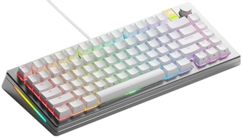 Glorious Gaming GMMK 3 Pro HE: Teclado de resposta rápida, Hall Effect, carcaça de alumínio, sondagem 8K, interruptores magnéticos e Hot Swap MX, juntas modulares, TKL 75%, QWERTY americano - prata