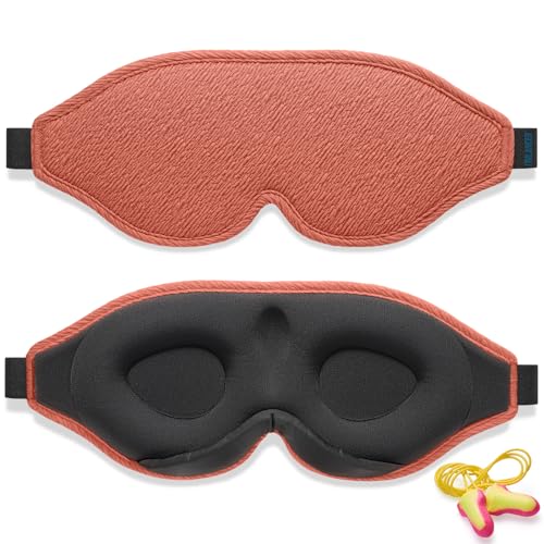 Anti-face inovadora para dormir para homens e mulheres, máscara com design que bloqueia a luz e a clareza a 100%, para dormir, dormir uma sesta, meditar, descansar bem e viajar (laranja)