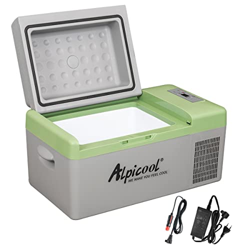 Alpicool Y20T 20L Mini frigorífico de carro portátil elétrico 12/24 V CC frigorífico de carro para casa ao ar livre Camping, viagens, carro arrefecimento de -20 ºC a 20 ºC