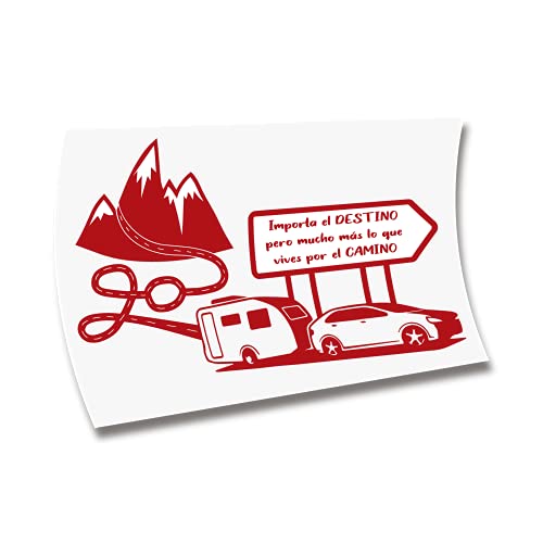 Autocolante Caravana VINILOS AUTOCARAVANAS, caminho Sticker Vinyl (vermelho claro, 150 x 96,8 cm)