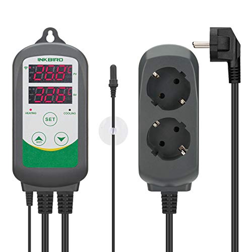 Inkbird ITC-308 Termostato digital WiFi com onda de aquários, APP controlo remoto de temperatura faixa de aquecedor e refrigerador para aquários, cerveja caseira, planta de estufa e incubação