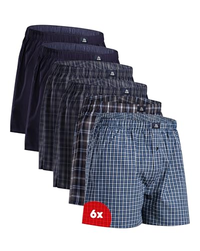 DANISH ENDURANCE Cuecas homem boxer de tecido, algodão orgânico 100%, cintura elástica, corte americano, cuecas homem pack, boxers homem pack de 4 ou 6