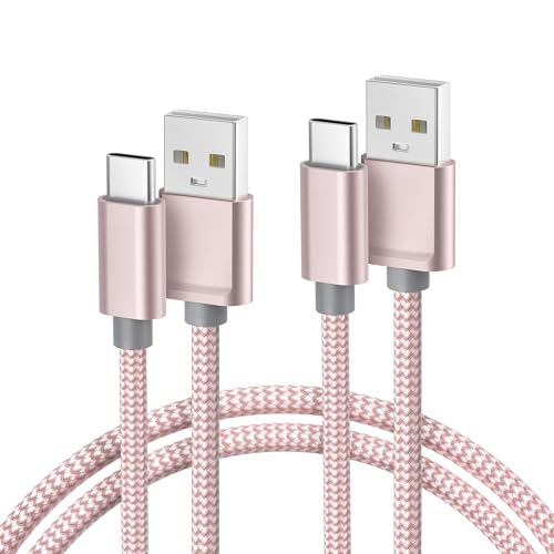 Basesailor Cabo USB C 3M 2-Pack, Nylon cabo de carregamento rápido tipo C para iPhone 16 15, MacBook, iPad Pro 10 Mini 6 7, Air 4 5, Samsung Galaxy A51, A52, A42, A72, S23 S24 Ultra, A31 1A 33, A53,