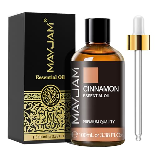 MAYJAM Óleo essencial de canela 100 ml, óleo de canela para difusor , humidificador, bricolagem, casa, armários