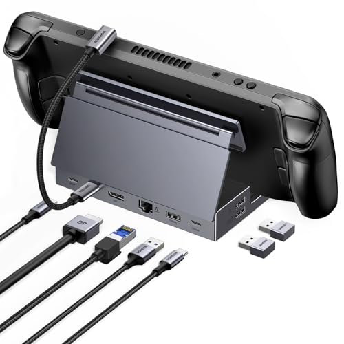 UGREEN Docking Station USB C DP 4K 120Hz compatível com Steam Deck OLED ROG Ally X Legion Go Switch Dock USB C Gigabit Ethernet adaptador portas dados 10 Gbps PD 100 W SD TF leitor de cartões