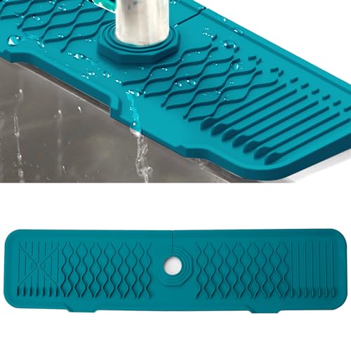 Veki Tapete de silicone para torneira, protetor de salpicos de lava-loiças, bandeja de recolha de gotejamento, tapete absorvente para lava-louça para proteger bancada de cozinha e casa de banho (61