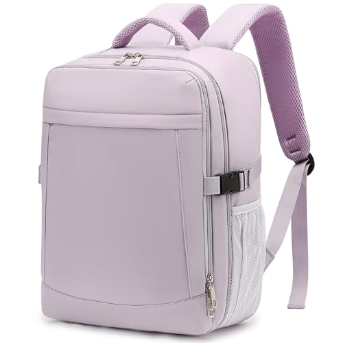 Yankony Mochila viagem cabine avião 40 x 20 x 25 para Ryanair 20 L mochilas de viagem com bolso anti-roubo Travel Backpack bagagem de mão homem mulher, Roxo, Comercial