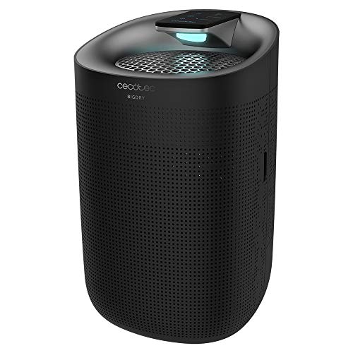 Cecotec Deshumidificador elétrico BigDry 3000 PureLight Black. 45 W, desumidificação até 750 ml/dia, purificador de ar com processo de filtragem tripla, depósito de 1 l, 3 velocidades, 25 m2