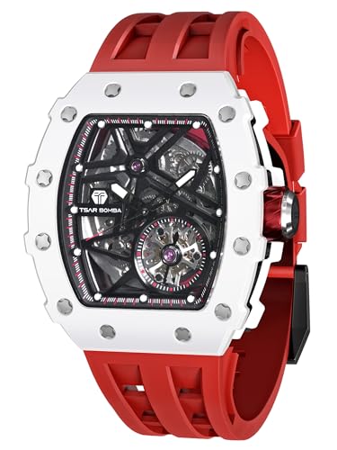 TSAR BOMBA Relógio automático homem - movimento japonês cristal de safira - impermeável 50 m - luminoso - correia de silicone