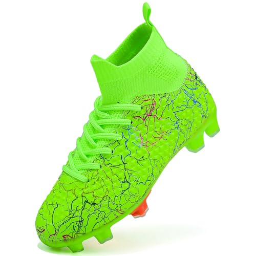 PiDaGlobal Sapatos de futebol criança calçado profissional para treino ao ar livre sapatilhas de futebol com pregos, tacos de futebol adolescentes botas de futebol