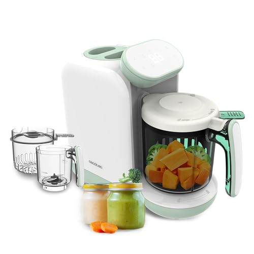 Cecotec Robô de cozinha para bebé, processador de alimentos Nana BabyCare FoodProcessor. Ferve, triturar, esterilizar e aquecer bibões, sem BPA, adequado para frutas, legumes e carnes, inclui receitas