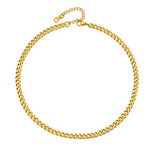 PROSTEEL Colar de corrente urbana urbana para homens mulheres, 4,8 mm / 6 mm / 10 mm / 14 mm de largura, 41 cm - 76 cm de comprimento, inclui caixa de presente