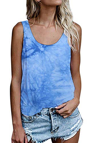 T-shirt de verão sem mangas para mulher, túnica, corte solto