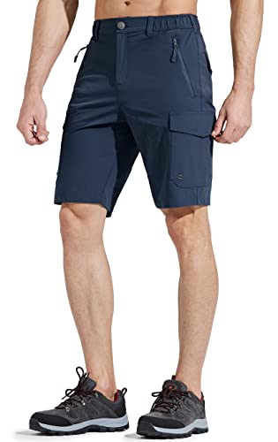Comallan Calções para homem secagem rápida calções trekking caminhadas cargo trabalho curtos e com bolsos com fecho de correr