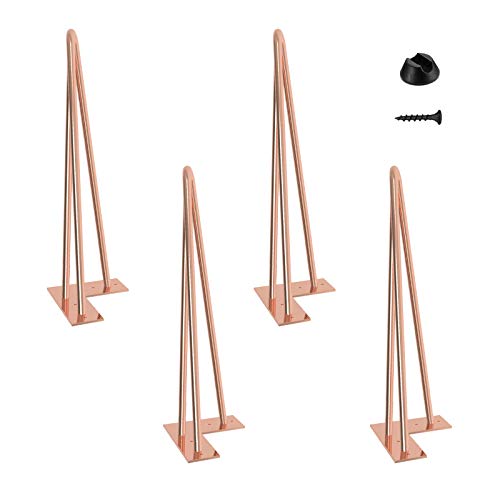4 pernas de mesa pernas Hairpin pernas de garfo para mesa de aço pernas móveis robustos com parafusos e bases protetoras