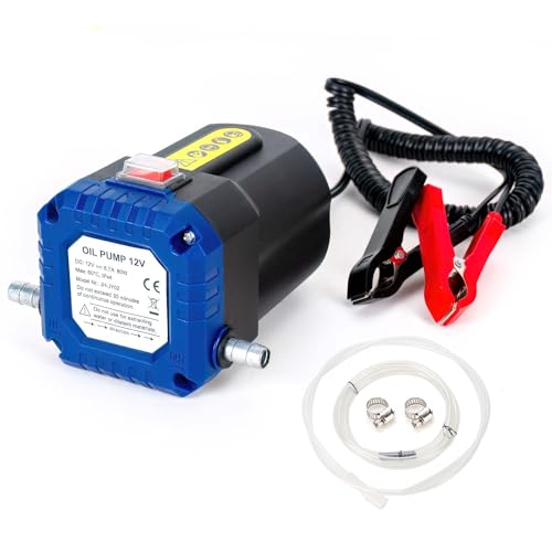 LEMOTO Bomba extrator de óleo 12 V 80 W, bomba extrator de líquido diesel, bomba de transferência de sucção bomba de óleo de motor com mangueira