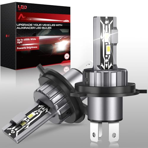 AUXIRACER Lâmpada LED H4, 80 W, 6500 K, 12 V, branco frio, lâmpada LED H4 IP68, impermeável, lâmpada H4 carro, lâmpadas de substituição para lâmpadas halógenas e kits de xenon, 2 lâmpadas